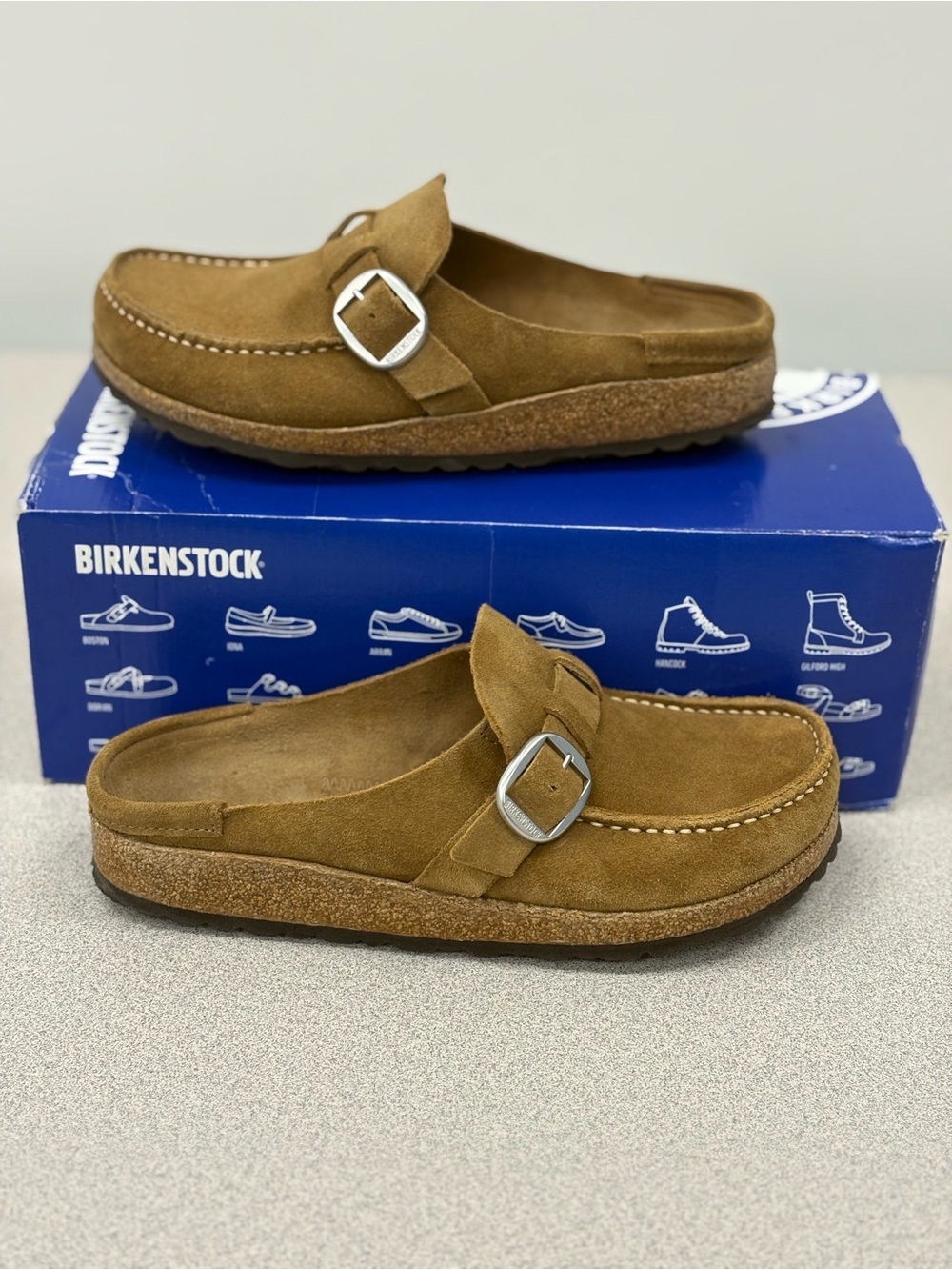 Birkenstock Buckley Suede Buckle Slip-On Leather Clogs Size_37= US6.6.5